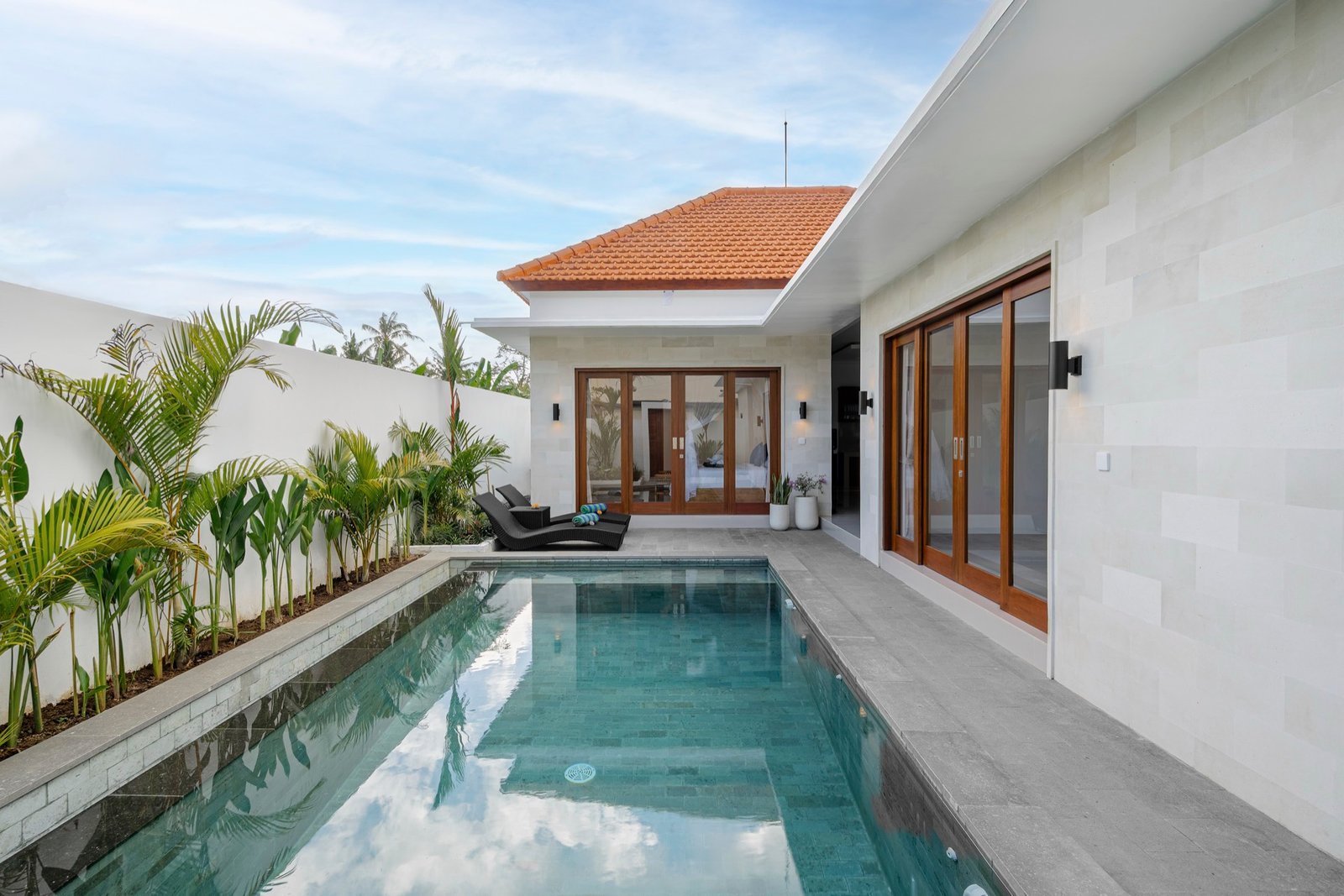 Cahyana Tibuah - sun loungers beside the private pool (2)